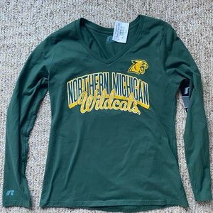 Northern Michigan University NMU womens long sleeve Russell shirt new  M